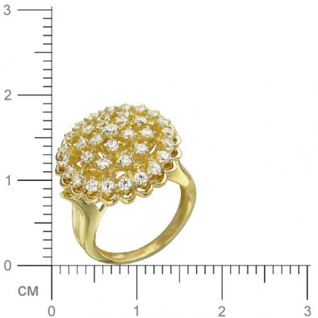 Кольцо с фианитами из желтого золота (арт. 833786)