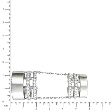 Кольцо на весь палец с фианитами из серебра (арт. 834117)