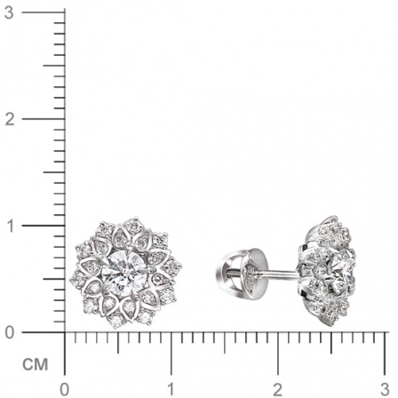 Серьги с бриллиантами из белого золота 750 пробы (арт. 834127)