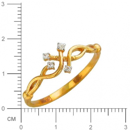 Кольцо с фианитами из красного золота (арт. 834228)