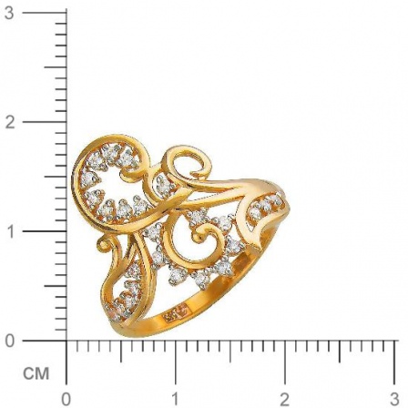 Кольцо с фианитами из красного золота (арт. 834230)