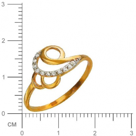 Кольцо с фианитами из красного золота (арт. 834244)