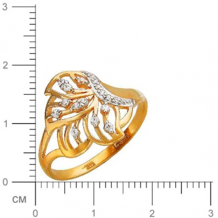 Кольцо с фианитами из красного золота (арт. 834255)