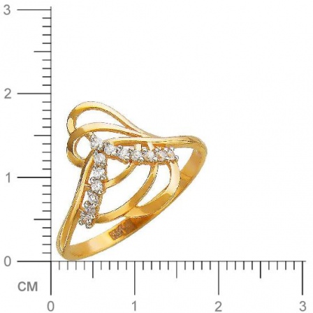 Кольцо с фианитами из красного золота (арт. 834262)