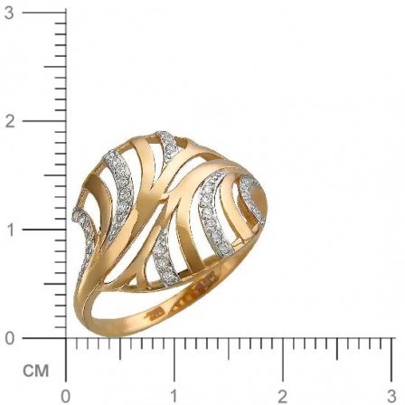 Кольцо с фианитами из красного золота (арт. 834270)