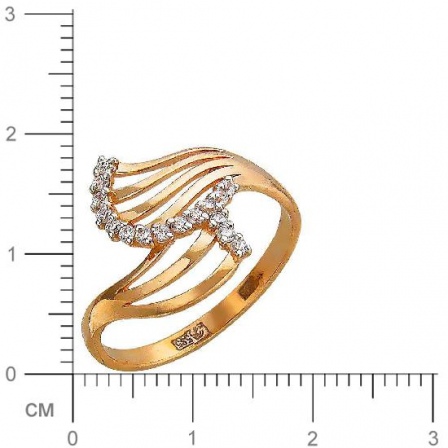 Кольцо с фианитами из красного золота (арт. 834280)