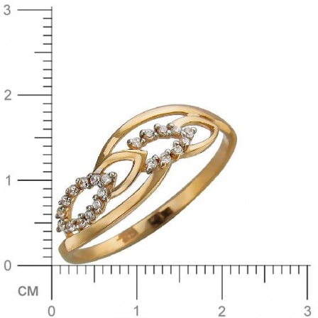 Кольцо с фианитами из красного золота (арт. 834294)