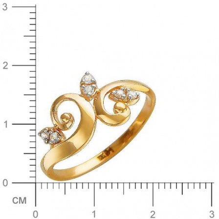 Кольцо с фианитами из красного золота (арт. 834297)