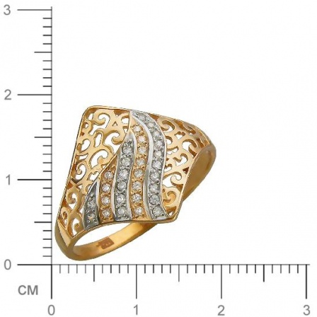 Кольцо с фианитами из красного золота (арт. 834298)