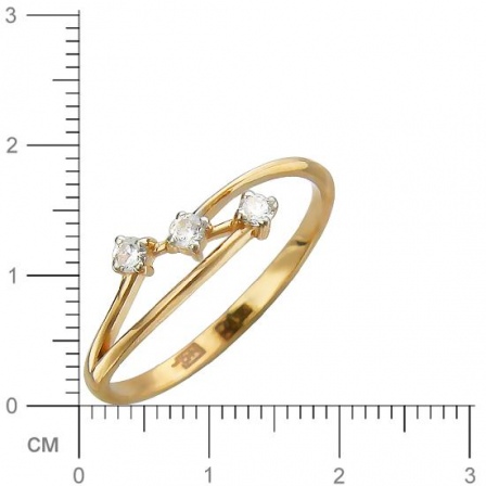 Кольцо с фианитами из красного золота (арт. 834319)