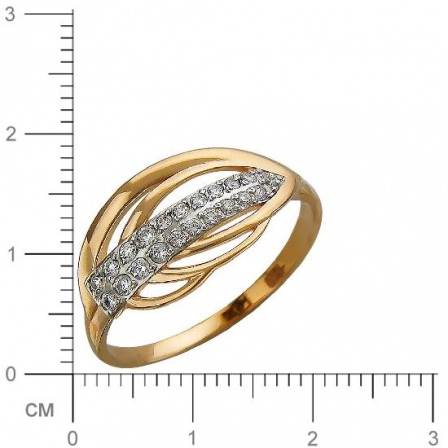 Кольцо с фианитами из красного золота (арт. 834330)