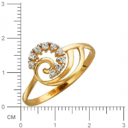 Кольцо с фианитами из красного золота (арт. 834333)