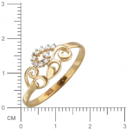 Кольцо с фианитами из красного золота (арт. 834346)