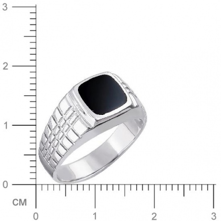 Кольцо с ониксом из серебра (арт. 834540)