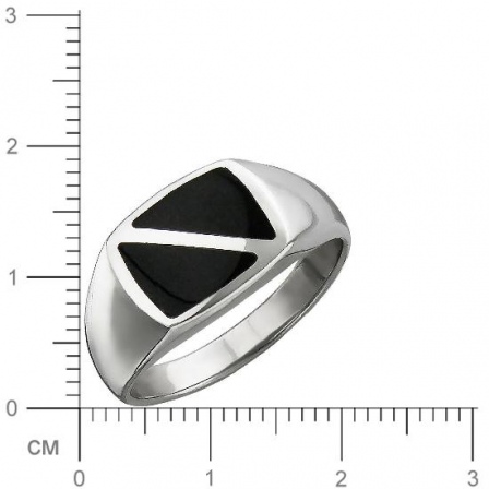 Кольцо с ониксами из серебра (арт. 834541)
