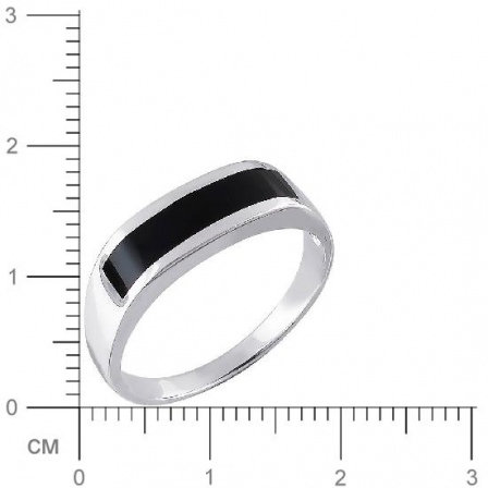 Кольцо с ониксом из серебра (арт. 834542)