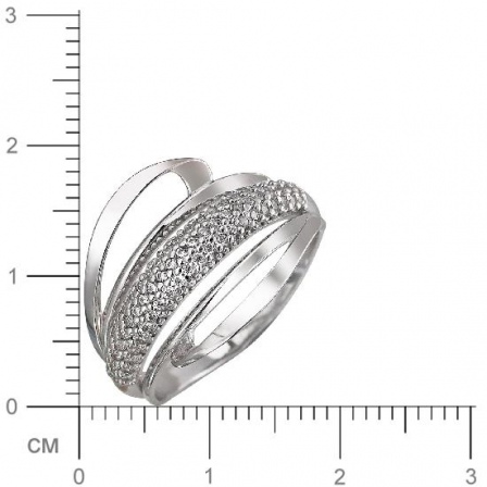 Кольцо с фианитами из серебра (арт. 834808)