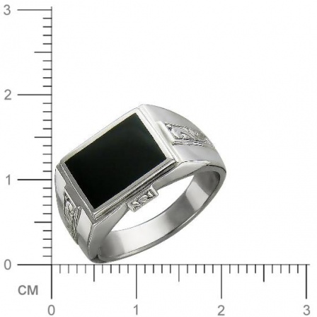 Кольцо с ониксом из серебра (арт. 834833)