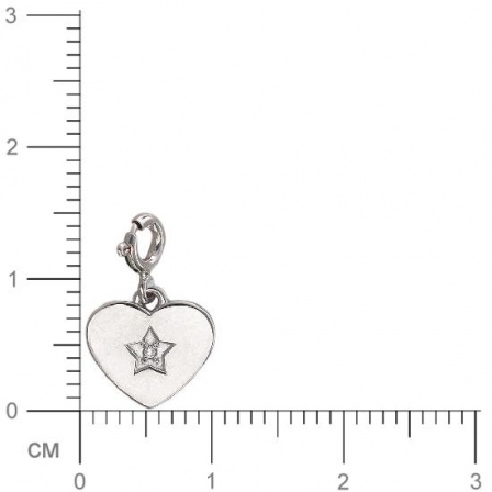 Подвеска Сердце на карабине с фианитами из серебра (арт. 834930)