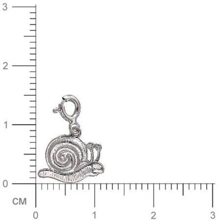 Подвеска Улитка на карабине с фианитами из серебра (арт. 834938)
