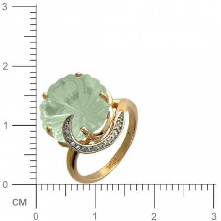 Кольцо Цветок с празиолитом и фианитами из красного золота (арт. 835224)