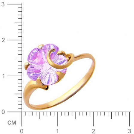 Кольцо Цветок с 1 аметистом из красного золота (арт. 835227)