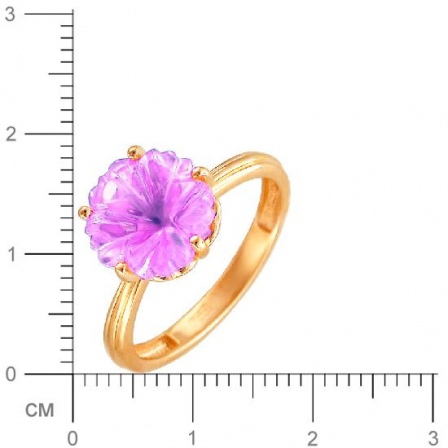 Кольцо Цветок с 1 аметистом из красного золота (арт. 835231)