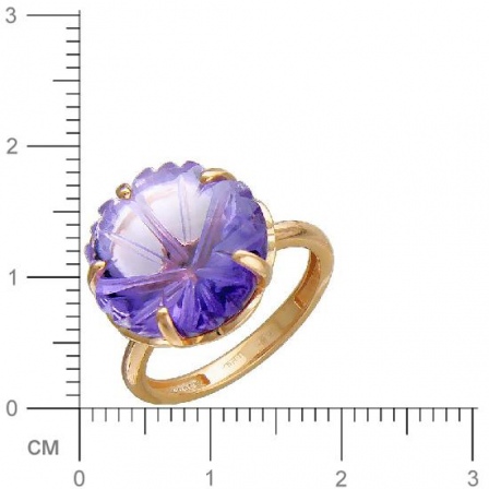 Кольцо Цветок с 1 аметистом из красного золота (арт. 835249)