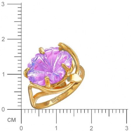 Кольцо Цветок с 1 аметистом из красного золота (арт. 835259)