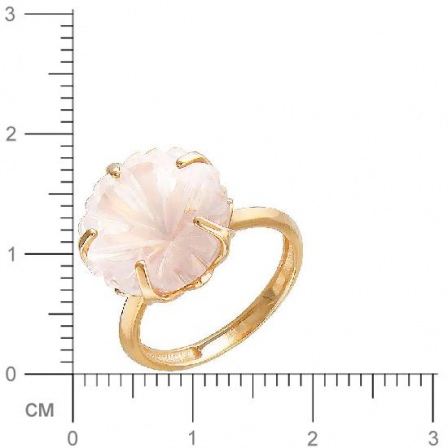 Кольцо Цветок с 1 кварцем из красного золота (арт. 835266)