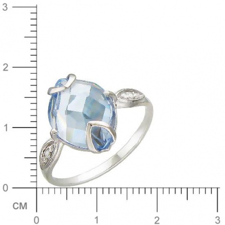 Кольцо с топазом и фианитами из серебра (арт. 835482)