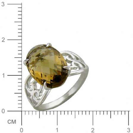 Кольцо с 1 раухтопазом из серебра (арт. 835517)