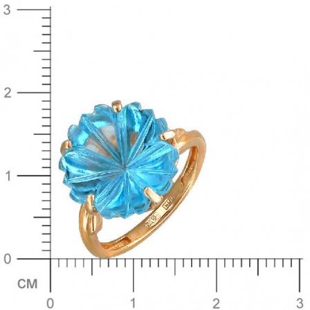 Кольцо Цветок с 1 топазом из красного золота (арт. 835666)