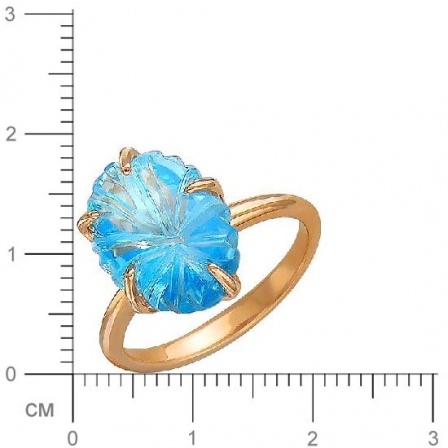 Кольцо Цветок с 1 топазом из красного золота (арт. 835719)