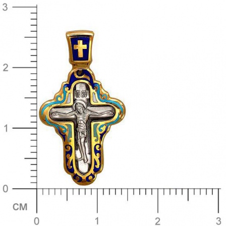 Крестик из серебра с позолотой (арт. 835738)