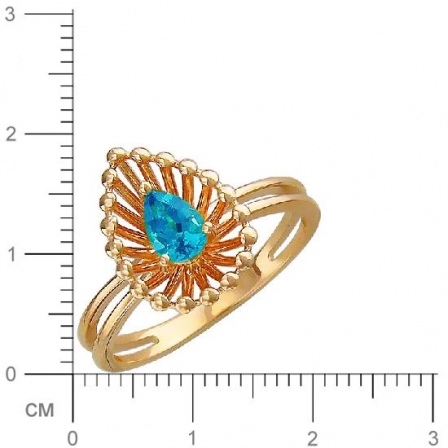 Кольцо с 1 топазом из красного золота (арт. 835777)