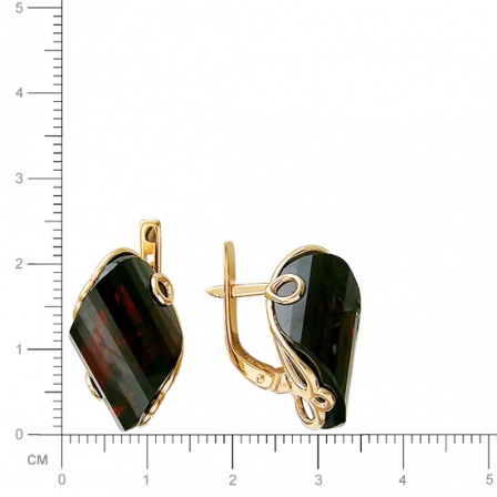 Серьги с 2 гранатами из красного золота (арт. 835824)