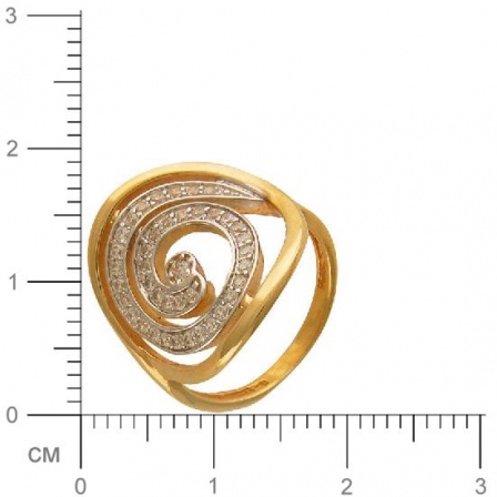 Кольцо с 40 фианитами из жёлтого золота (арт. 836202)