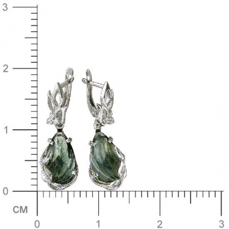 Серьги Капли с аметистами и фианитами из серебра (арт. 836282)