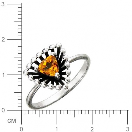 Кольцо с 1 цитрином из серебра (арт. 836418)