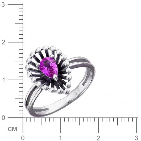 Кольцо с 1 аметистом из серебра (арт. 836620)