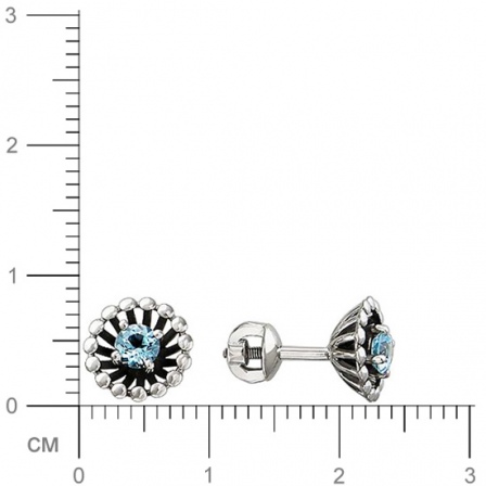 Серьги с 2 топазами из серебра (арт. 836628)