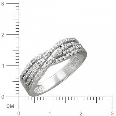 Кольцо с 64 фианитами из серебра (арт. 836803)