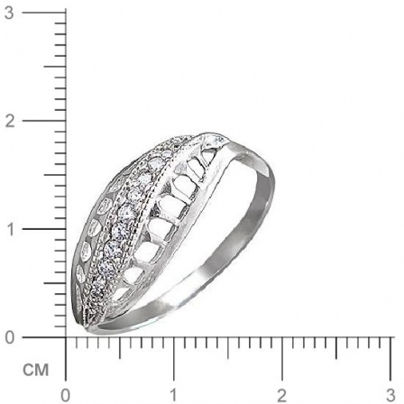 Кольцо с 13 фианитами из серебра (арт. 836844)