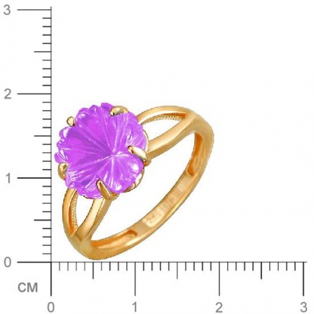 Кольцо Цветок с 1 аметистом из красного золота (арт. 836858)
