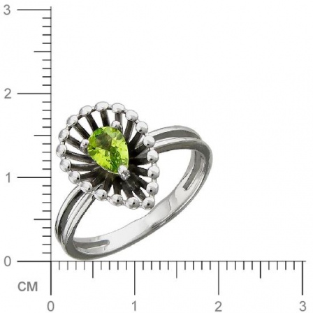 Кольцо с 1 хризолитом из серебра (арт. 836925)