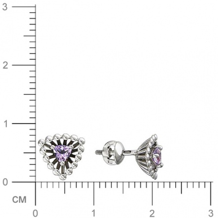 Серьги с 2 аметистами из серебра (арт. 836943)