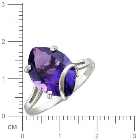 Кольцо с 1 аметистом из серебра (арт. 837104)