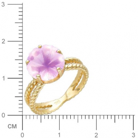 Кольцо Цветок с 1 аметистом из красного золота (арт. 837109)