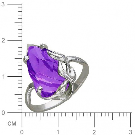 Кольцо с 1 аметистом из серебра (арт. 837112)